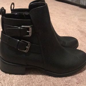 Black Leather Bootie
